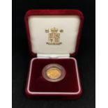 Royal Mint, 2007 UK gold proof half sovereign with certificate, cased and boxed.