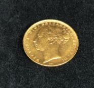 Victoria, 1884 gold sovereign.