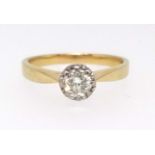 An 18ct diamond solitaire ring, approx 0.50ct, ring size R/S (4.50gms).