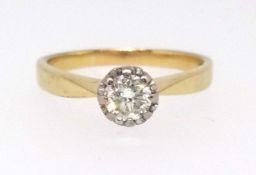 An 18ct diamond solitaire ring, approx 0.50ct, ring size R/S (4.50gms).