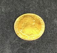 Bolivia gold, Charles IV, four escudos 1799, approx 12.7gms.