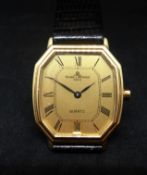 Baume and Mercier, a gents 18ct gold wristwatch, quartz movement, roman numerals, date window, the