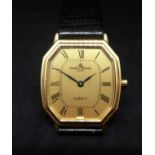 Baume and Mercier, a gents 18ct gold wristwatch, quartz movement, roman numerals, date window, the