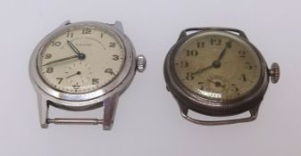 Two vintage gents wristwatches (silver and stainless steel)