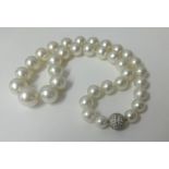 A South Sea pearl necklace, graduating in size, measuring approx. 46cm length.
