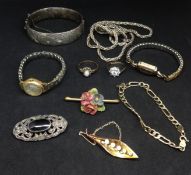 Various general wristwatches and jewellery (weighable 9ct gold approx 10gms).