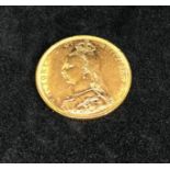 Victoria, 1889 gold sovereign 'M'.