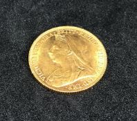 Victoria, 1898 gold sovereign 'M'.