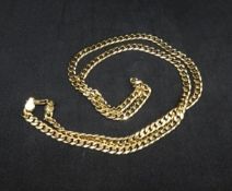 An 18ct gold curb link necklace, approx 52gms, together with a copy of a detailed insurance