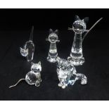 Swarovski Crystal Glass, Large Cat 010023, Large Cat Sitting 160799, Mini Cat Sitting 010011,