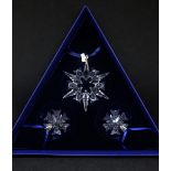 Swarovski Crystal Glass, Christmas Ornament 2006, set of three 860748 and Christmas Ornament 2007,