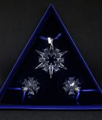 Swarovski Crystal Glass, Christmas Ornament 2006, set of three 860748 and Christmas Ornament 2007,