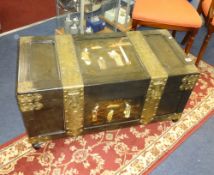 An Oriental blanket chest