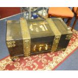 An Oriental blanket chest