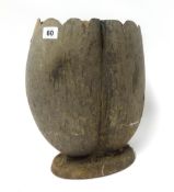 A Coco de Mer container, unpolished, height 34cm.