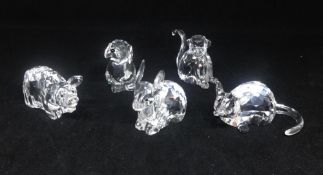 Swarovski Crystal Glass, Zodiac Dog 622843, Zodiac Monkey 289901, Zodiac Pig, Zodiac Rabbit and