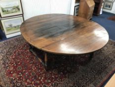 A large and heavy joined oak gate leg dining table, commissioned and made by Martin Bednarchuk, a