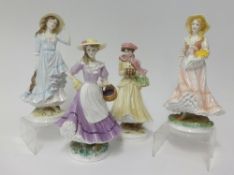 Royal Worcester, set of four modern figures, 'Four Seasons', limited editions with certificates (