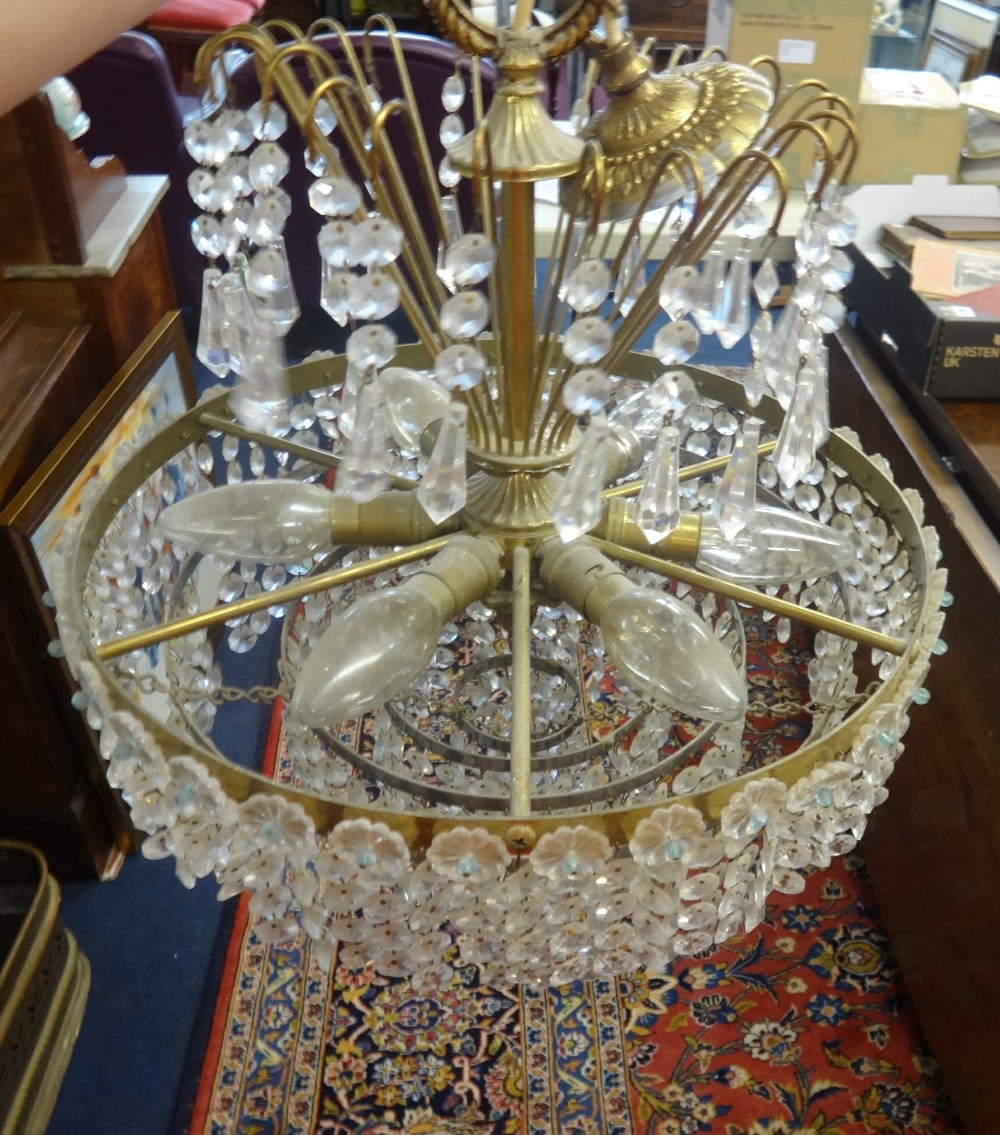 A glass chandelier.