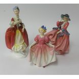 Royal Doulton, figure 'Top of the Hill' together with two other Doulton figures 'Sweeting' and '