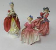 Royal Doulton, figure 'Top of the Hill' together with two other Doulton figures 'Sweeting' and '