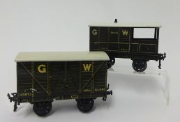 Two Bassett-Lowke gauge 0 1930's GWR vans, No.1372/0 GWR 20-ton goods brake van, these were all