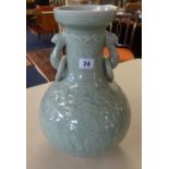 A reproduction Chinese celadon style vase, height 39cm.