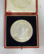 A Victoria Diamond Jubilee (1837-1897) silver medallion in original leather case, issued by The