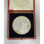 A Victoria Diamond Jubilee (1837-1897) silver medallion in original leather case, issued by The