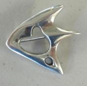 Ernest. A. Blyth, a silver contemporary brooch, signed, also marked Ivan Tarratt.