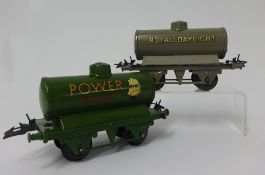 Two Hornby gauge 0 private owner tank wagons, late 1930's 'Power Ethyl' No.1 petrol tank wagon in