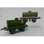 Two Hornby gauge 0 private owner tank wagons, late 1930's 'Power Ethyl' No.1 petrol tank wagon in