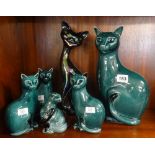 A collection of Poole Pottery cats ornaments and others (7).