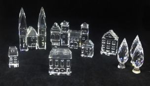 Swarovski Crystal Glass, Crystal Village two houses (No1) 158980, Crystal Village two Houses (No2)