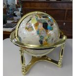 A Lapis Gemstone Globe, 330mm diameter,