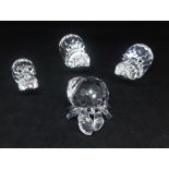 Swarovski Crystal Glass, Hippopotamus 015187, Large Hippopotamus, Small Hippopotamus 151737 and