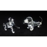Swarovski Crystal Glass, Large Dachshund 010003 and Dalmatian Puppy Sitting 628909 (2)
