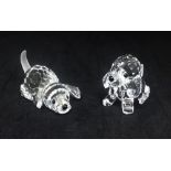 Swarovski Crystal Glass, Beagle Playing 172296 and Beagle Sitting 158418 (2)