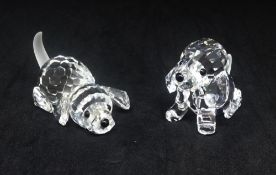 Swarovski Crystal Glass, Beagle Playing 172296 and Beagle Sitting 158418 (2)