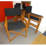 Four folding modern Directors chairs.