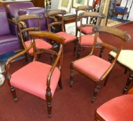 A set five early Victorian mahgany framed dining chairs together with a 19th century mahogany fram