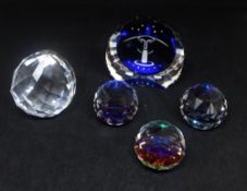 Swarovski Crystal Glass, Paperweight, 30mm Vitrail Medium, Paperweight, 30mm Vitrail Blue,