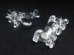 Swarovski Crystal Glass, Aeroplane 152111 and Automobile 151753 (2)