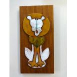 Muramic, Hornsea, handcrafted wall decoration 'Lion' designed by John Clappison, 20cm x 10cm.