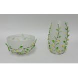 Swarovski Crystal Glass, Swarovski Bowl, Leaves Jonquil 719498 and Swarovski Vase, Leaves Jonquil