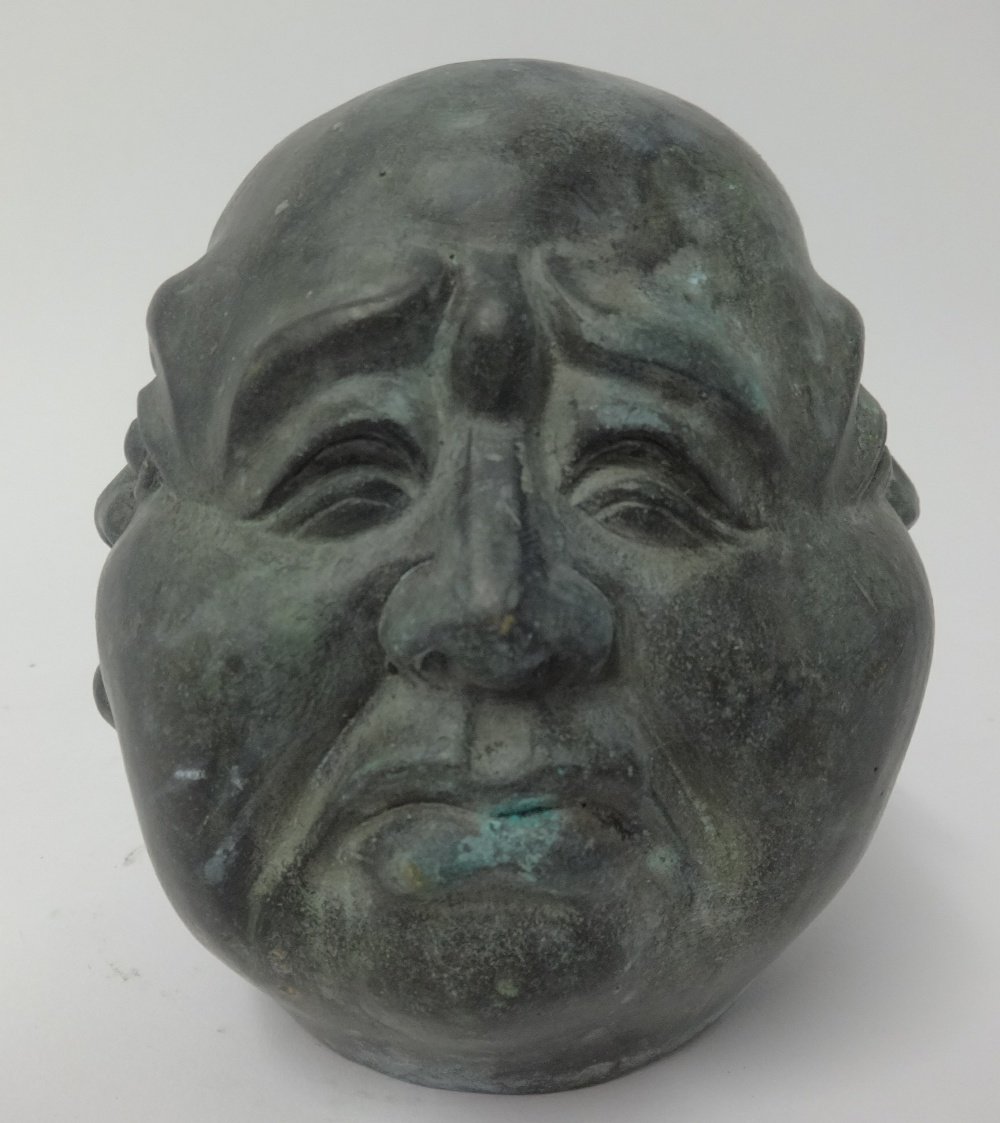 A 20th century Oriental bronze effect four face figure with character mark, height 14cm. - Image 3 of 5