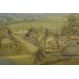 Ernest. F. Hill (1897-1940), R.B.S.A, watercolour, 'A Hamlet, near the Warwickshire Haven',