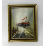 John Bampfield, oil on canvas, signed, 'The Cavalry Charge' (2).