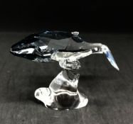 Swarovski Crystal Glass, Companion young humpback whale, boxed.