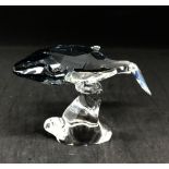 Swarovski Crystal Glass, Companion young humpback whale, boxed.